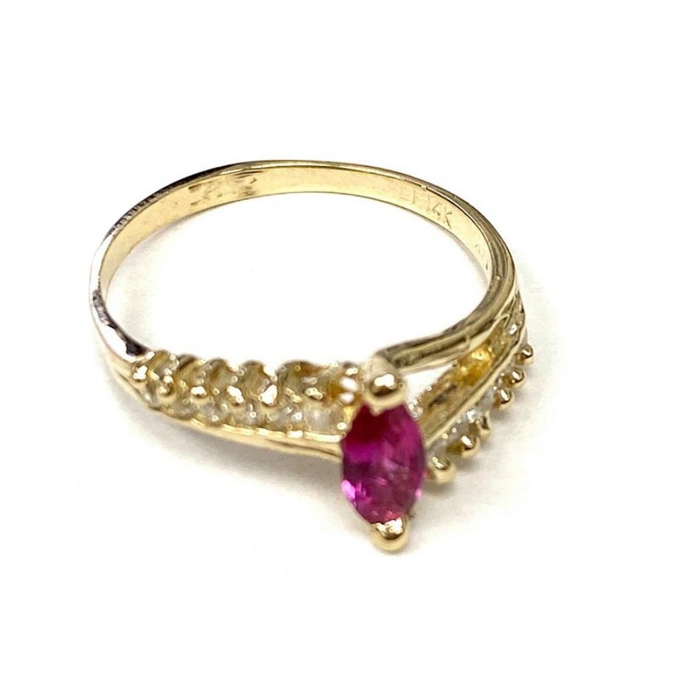 Gold Ruby Ring 14kt Solid Gold - image 2